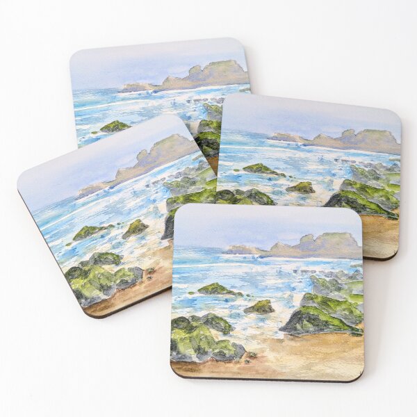 Item preview, Long Strand beach in County Cork, original watercolour designed and sold by Art-By-Rosalind.