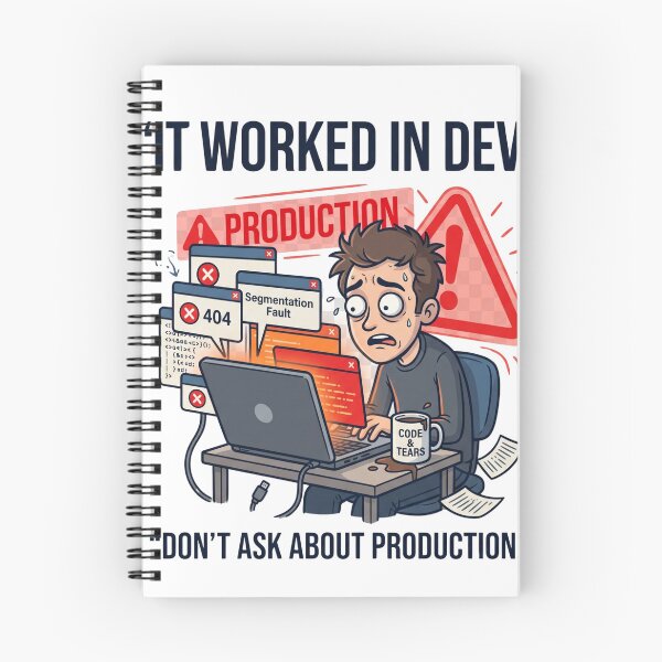 Item preview, It Worked In Dev Don't Ask About Production T-Shirt designed and sold by NeonNerd Studio.
