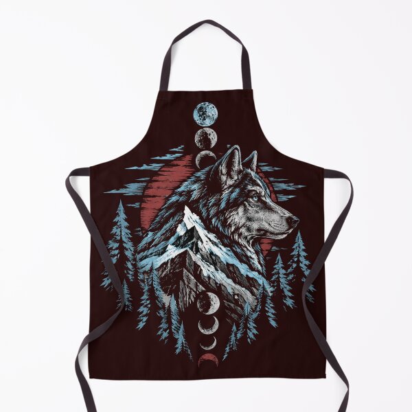 Item preview, Wolf Moon Phases Mountain Forest Night Sky designed and sold by Avenuse style.
