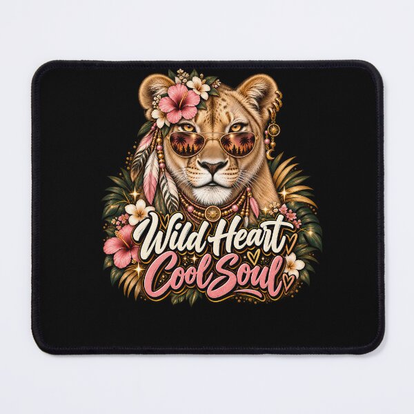 Item preview, Wild Heart Cool Soul – Boho Lioness Tropical Floral Free Spirit Design designed and sold by PosiMCreations.