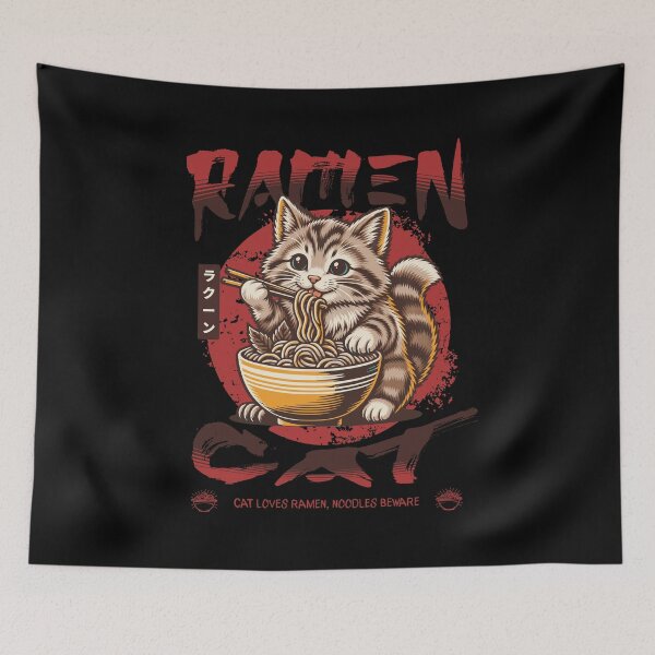 Item preview, Ramen Cat Kawaii Cat Japanese Anime Noodles designed and sold by Loona97.