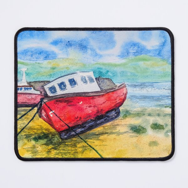 Item preview, Fishing boat in Youghal, County Cork, original watercolour designed and sold by Art-By-Rosalind.