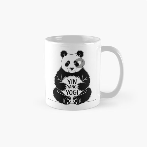 Item preview, Yin Yang Yogi Panda Meditating Greyscale Art designed and sold by 108stillness.