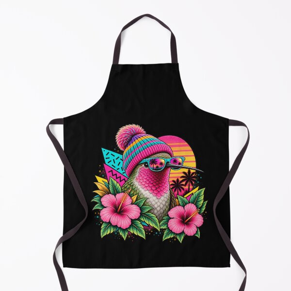 Item preview, Vaporwave Hummingbird – Tropical Neon Retro Sunset Bird With Hibiscus Flowers designed and sold by PosiMCreations.