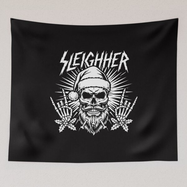 Item preview, Sleigher Santa Claus Rock On Goth Heavy Metal Christmas Quote designed and sold by w66aboo.