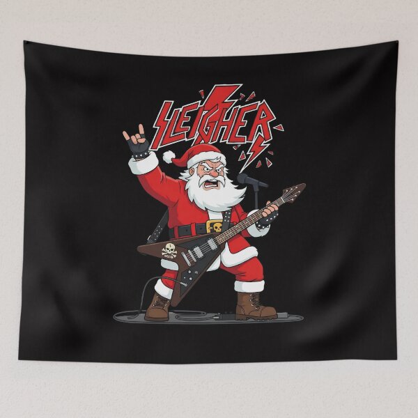 Item preview, Copy of Sleigher Santa Claus Rock On Goth Heavy Metal Christmas Quote designed and sold by w66aboo.