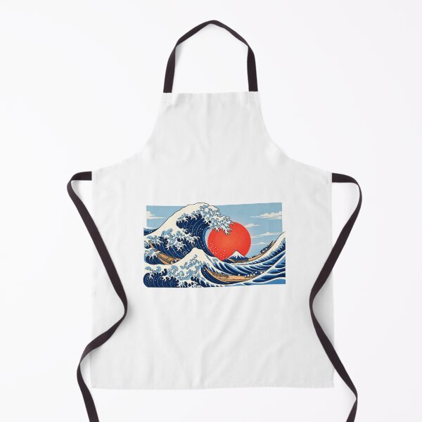 Aperçu de l'œuvre Japanese Ocean Wave Art | Mount Fuji Red Sun Japanese Wall Art créée et vendue par MrDev.