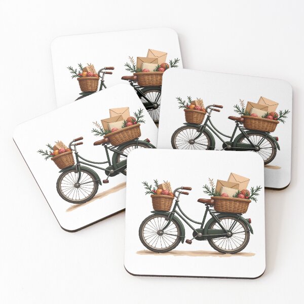 Item preview, Whimsical Christmas Post Office – Vintage Christmas Bicycle Delivery designed and sold by ArtemisEutopia.