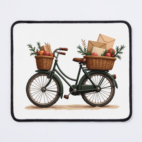Item preview, Whimsical Christmas Post Office – Vintage Christmas Bicycle Delivery designed and sold by ArtemisEutopia.