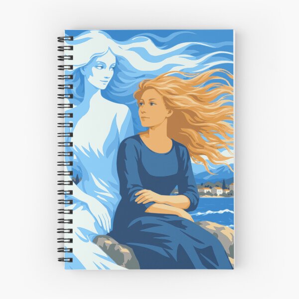 Item preview, The Sea Within Her Art, Adriatic Woman Print, Mediterranean Coastal Art, Feminine Blue Poster, Dreamy Seaside Decor designed and sold by Studio pod Burom.