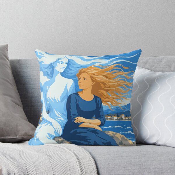 Item preview, The Sea Within Her Art, Adriatic Woman Print, Mediterranean Coastal Art, Feminine Blue Poster, Dreamy Seaside Decor designed and sold by Studio pod Burom.