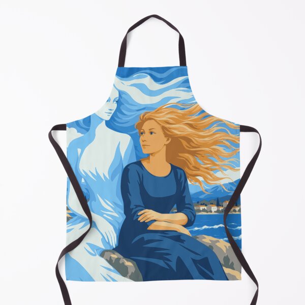 Item preview, The Sea Within Her Art, Adriatic Woman Print, Mediterranean Coastal Art, Feminine Blue Poster, Dreamy Seaside Decor designed and sold by Studio pod Burom.