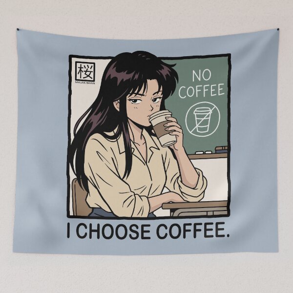 Item preview, School Coffee Ban – Student Drinking Coffee designed and sold by SakuraHaven.