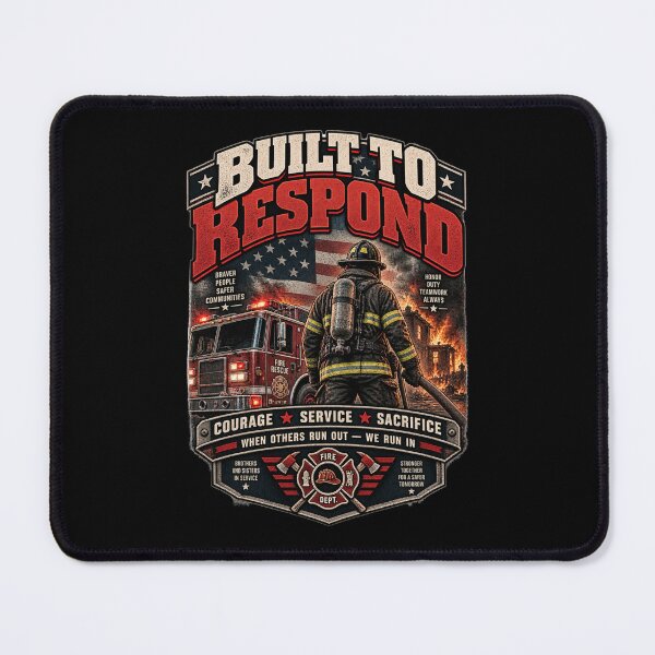 Item preview, Built to Respond - Vintage Firefighter Americana T-Shirt designed and sold by DomKo10.