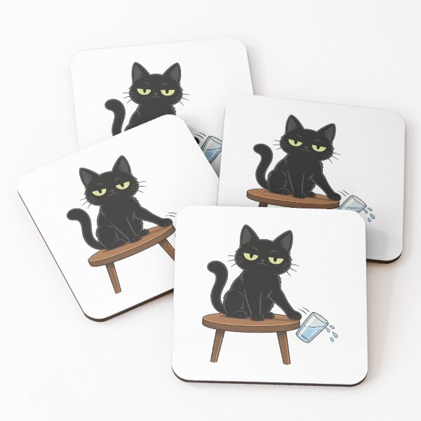 Item preview, Black Cat Knocking A Glass Off The Table designed and sold by eignvalue.