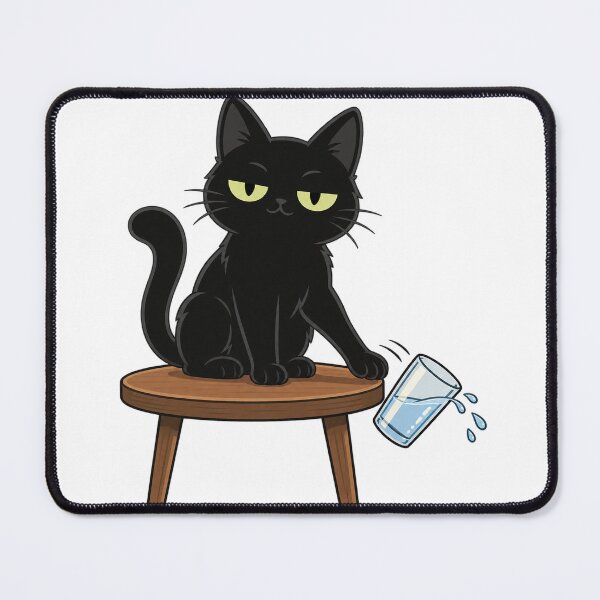 Item preview, Black Cat Knocking A Glass Off The Table designed and sold by eignvalue.