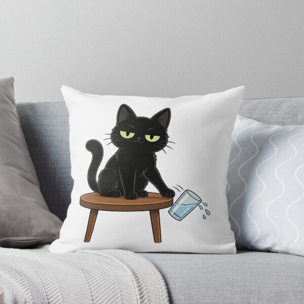 Item preview, Black Cat Knocking A Glass Off The Table designed and sold by eignvalue.