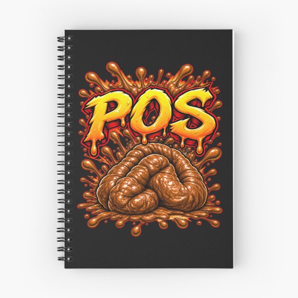 Item preview, POS appears in large, chunky, cartoon-style letters with bold outlines and shiny highlights. Around it are splash and drip effects, making it feel messy, exaggerated, and comic. designed and sold by EXPLOSIVE DESIGNS.