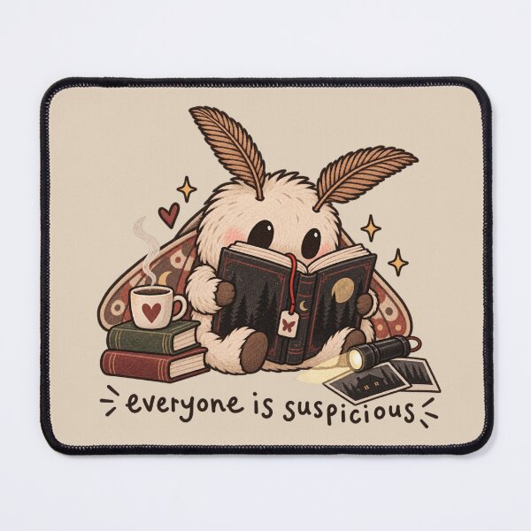 Item preview, Everyone Is Suspicious – Funny Thriller Reader Book Moth designed and sold by SnugbugStudios.