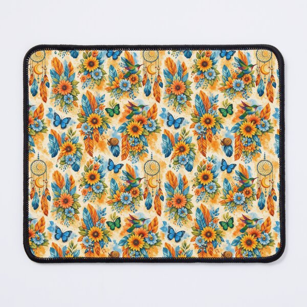 Item preview, Vibrant Boho Sunflower & Dreamcatcher Seamless Pattern designed and sold by ZanyPaintbrush.