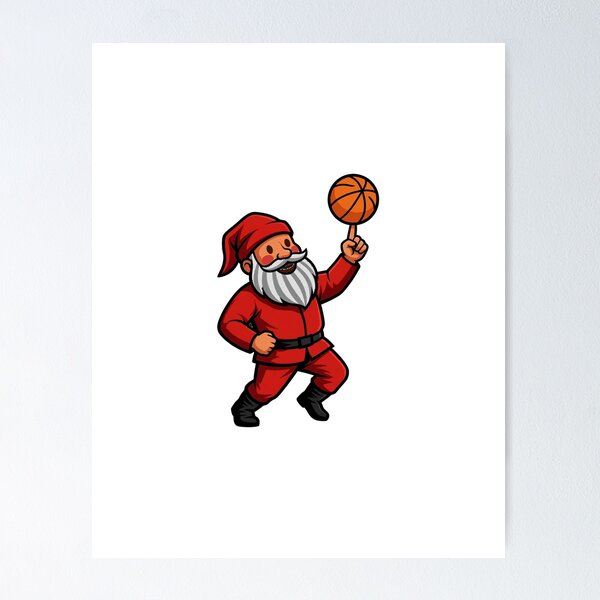 Item preview, Christmas Basketball Santa Shirt – Funny Sports Holiday Tee designed and sold by KERK Art and Design.