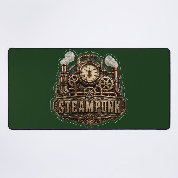 Item preview, Steampunk Clock with Gears and Steam Clouds designed and sold by MargaretPolanco.