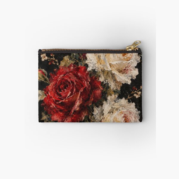 Item preview, Vintage Red and White Roses Oil Painting - Moody Dark Academia Floral Art designed and sold by ShabanMerch.