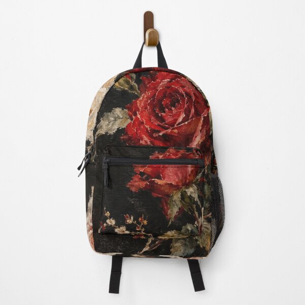 Item preview, Vintage Red and White Roses Oil Painting - Moody Dark Academia Floral Art designed and sold by ShabanMerch⭐⭐⭐.
