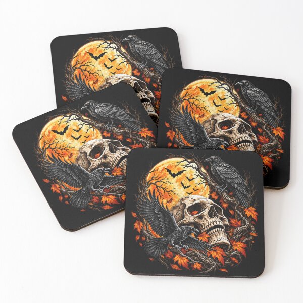 Item preview, Gothic Raven Skull – Harvest Moon Halloween & Dark Autumn Art designed and sold by JanuszJarowicz.