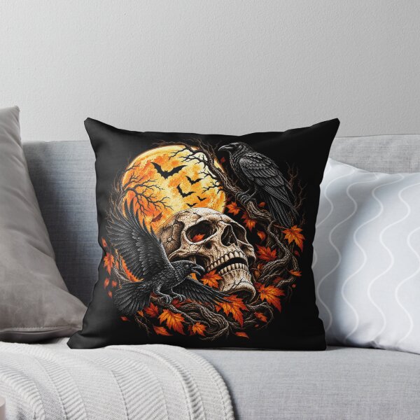 Item preview, Gothic Raven Skull – Harvest Moon Halloween & Dark Autumn Art designed and sold by JanuszJarowicz.