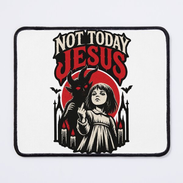 Item preview, Not Today Jesus Funny Horror Demon Vintage Gothic Design designed and sold by Huntsman8.