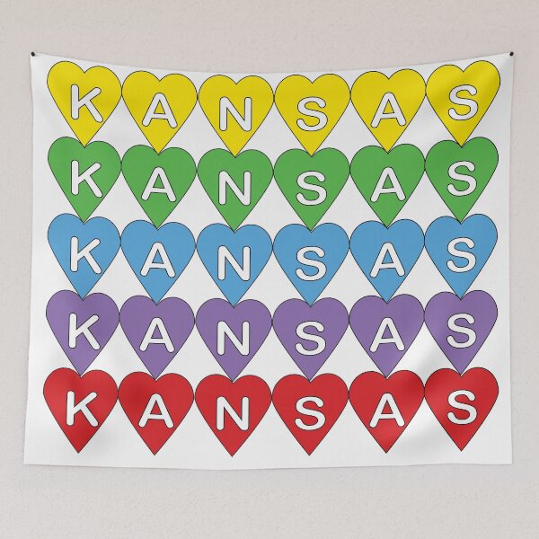 Item preview, Kansas Pride Rainbow Heart Pattern - Colorful State Love Design designed and sold by ValeriesGallery.