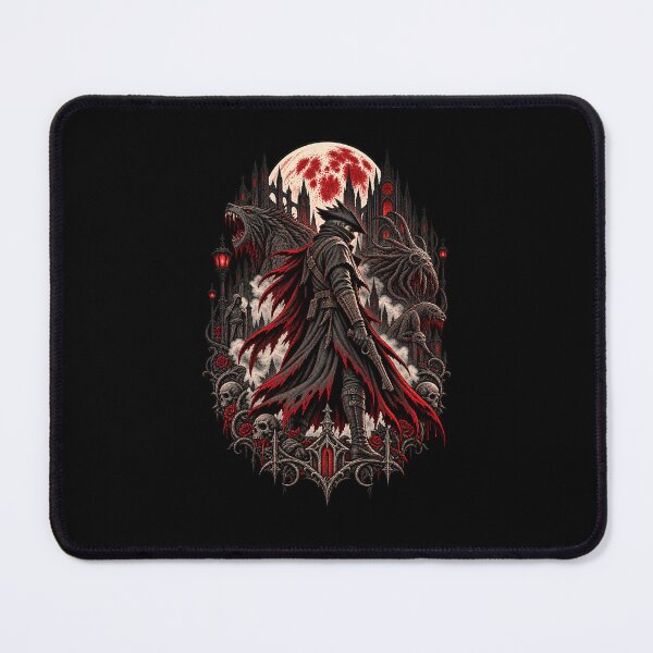 Item preview, Bloodborne Hunter Yharnam Blood Moon Gothic Horror designed and sold by Pandaburba.