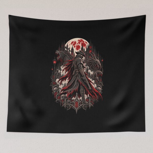 Item preview, Bloodborne Hunter Yharnam Blood Moon Gothic Horror designed and sold by Pandaburba.