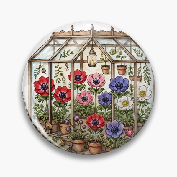 Item preview, Cozy Anemone Greenhouse Flower Sticker designed and sold by Crystal Critters .