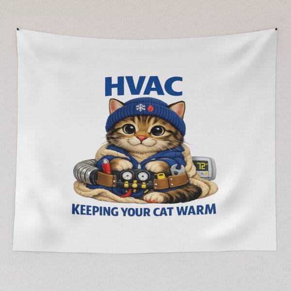 Item preview, HVAC Cat Technician - Funny Heating & Cooling Tradesman Design designed and sold by FrozenHeat97.
