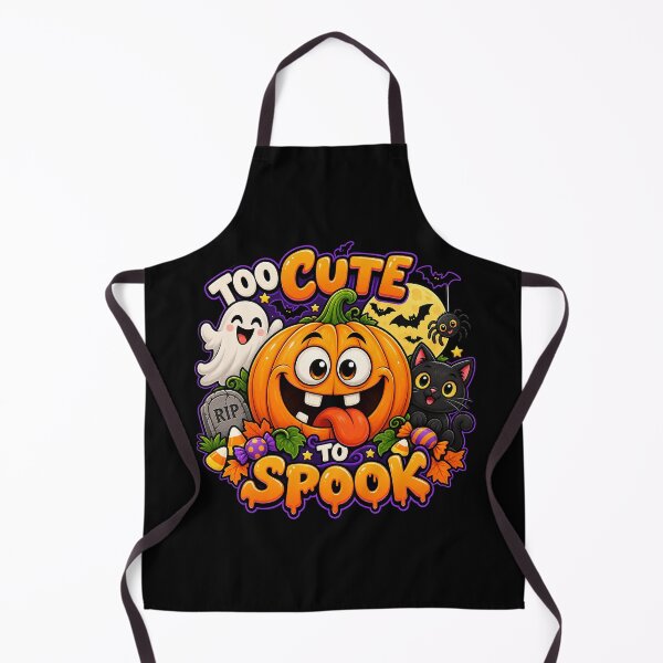 Item preview, Too Cute to Spook – Cute Halloween Pumpkin, Ghost & Black Cat designed and sold by JanuszJarowicz.
