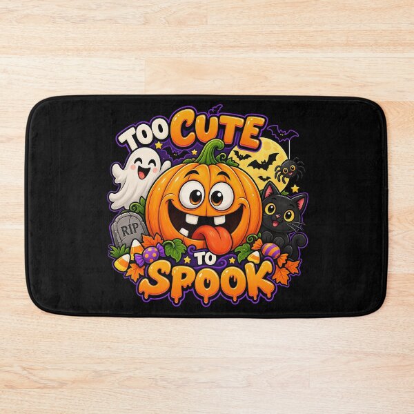 Item preview, Too Cute to Spook – Cute Halloween Pumpkin, Ghost & Black Cat designed and sold by JanuszJarowicz.