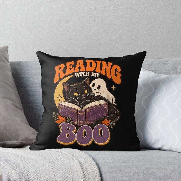 Item preview, Reading With My Boo – Spooky Black Cat Book Lover designed and sold by Bawek85Designs.