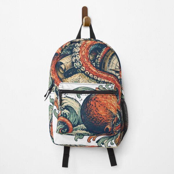 Item preview, Vintage Octopus Compass Nautical Map Ocean Waves designed and sold by Avenuse style.