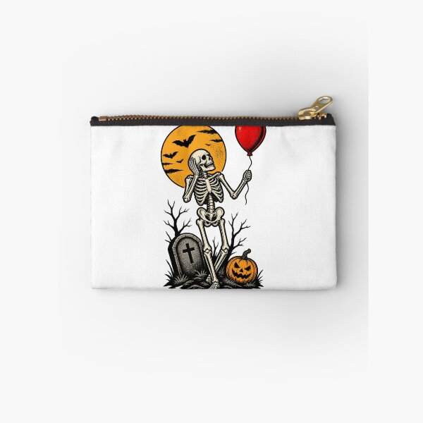 Item preview, Funny Halloween Skeleton Holding Red Balloon Humorous Spooky Design designed and sold by nilakastrati04.