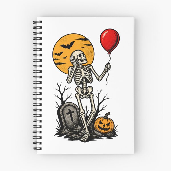 Item preview, Funny Halloween Skeleton Holding Red Balloon Humorous Spooky Design designed and sold by nilakastrati04.