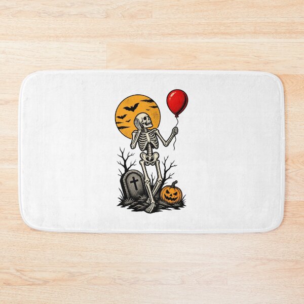 Item preview, Funny Halloween Skeleton Holding Red Balloon Humorous Spooky Design designed and sold by nilakastrati04.