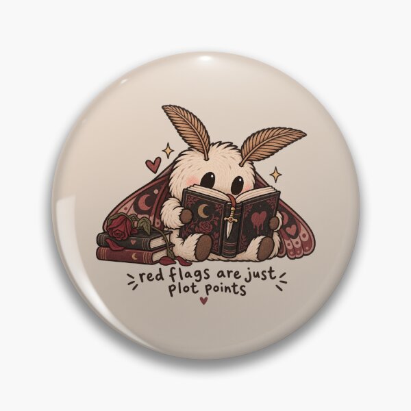 Artikelvorschau, Red Flags Are Just Plot Points – Funny Dark Romance Book Moth entworfen und verkauft von SnugbugStudios.
