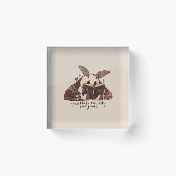 Item preview, Red Flags Are Just Plot Points – Funny Dark Romance Book Moth designed and sold by SnugbugStudios.