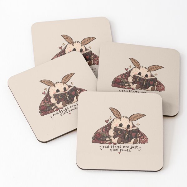 Item preview, Red Flags Are Just Plot Points – Funny Dark Romance Book Moth designed and sold by SnugbugStudios.