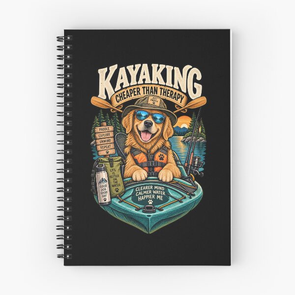 Artikelvorschau, Kayaking Cheaper Than Therapy - Funny Kayak Dog Gift entworfen und verkauft von MOTIFOLK.