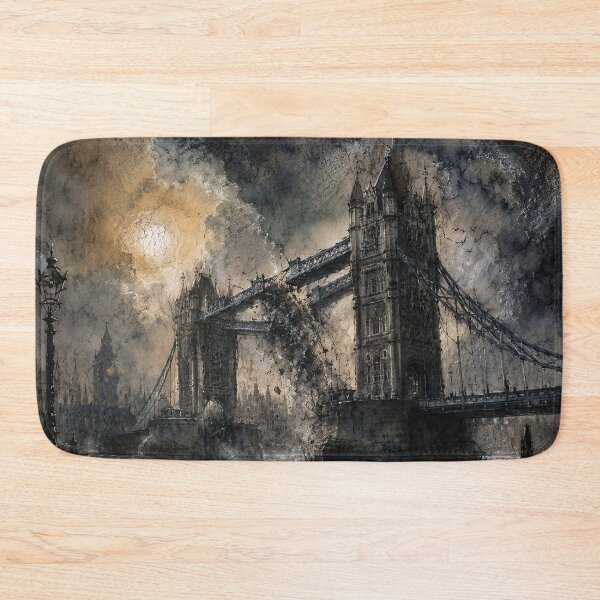 Item preview, Apocalyptic London Tower Bridge - Dark Gothic Watercolor Art designed and sold by ShabanMerch.