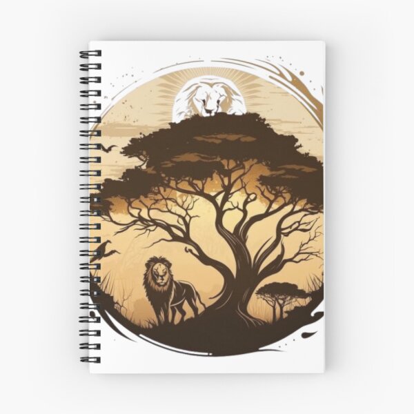 Item preview, African Safari Lion Sunset Tree Silhouette Artwork designed and sold by RisingSunStyle.