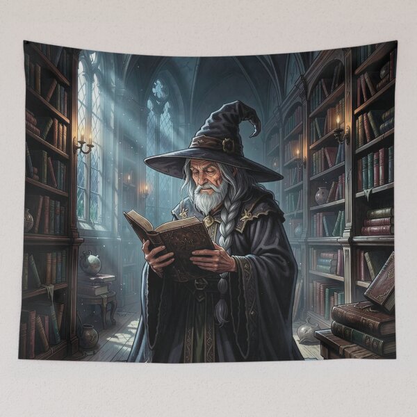 Item preview, The Sorcerer in the Library. designed and sold by MagelliShop.